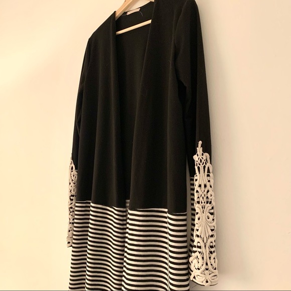 Reborn J Cardigan Embroidered Sleeves Open Front Small - Picture 2 of 8